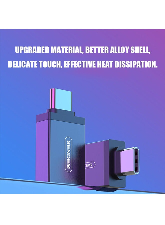 سيندم محولات بيانات OTG، محول عام بواجهة Type-C، نقل بيانات فائق السرعة وشحن سريع (أسود) - Image 2