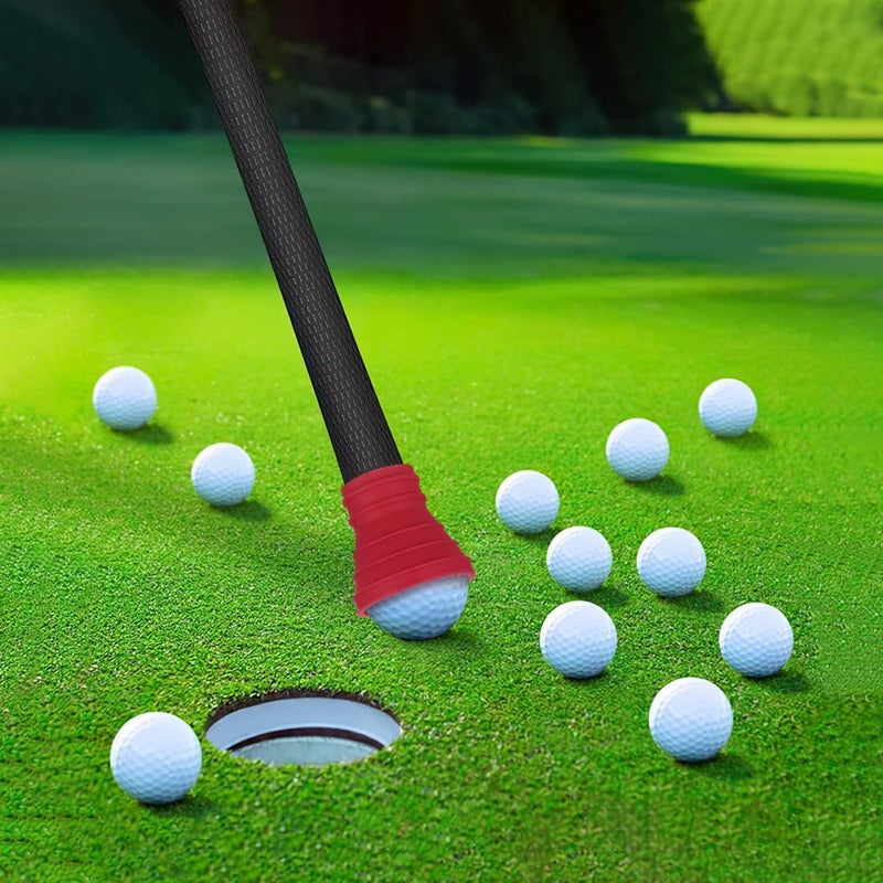NUOLUX NUOBESTY Golf Pick-up Suction Cup Grabber Rubber Golf Ball Retriever Picker Upper for Putter Tool Accessories (Red) - Image 4