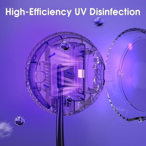 iHave معقم فرشاة الأسنان iHave – حوامل فرشاة الأسنان UV المثبتة على الحائط للحمامات، ملحقات حمام أنيقة وديكور حمام للمنزل وRV، أساسيات السفر، أدوات رائعة (أبيض) - Image 2