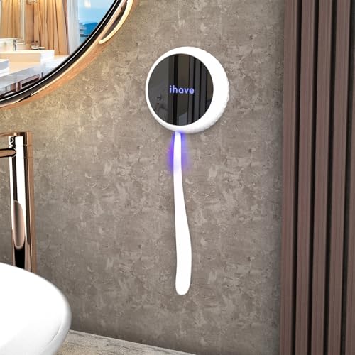 iHave معقم فرشاة الأسنان iHave – حوامل فرشاة الأسنان UV المثبتة على الحائط للحمامات، ملحقات حمام أنيقة وديكور حمام للمنزل وRV، أساسيات السفر، أدوات رائعة (أبيض) - Image 1