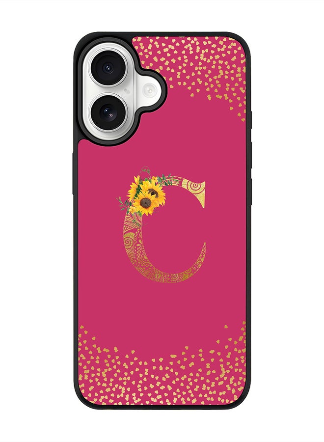 Stylizedd iPhone 17 Case, [Compatible with MagSafe] Slim Magnetic cover Phone Case iPhone 17 -Custom Floral Monogram - C ( Deep Pink ) - Image 1
