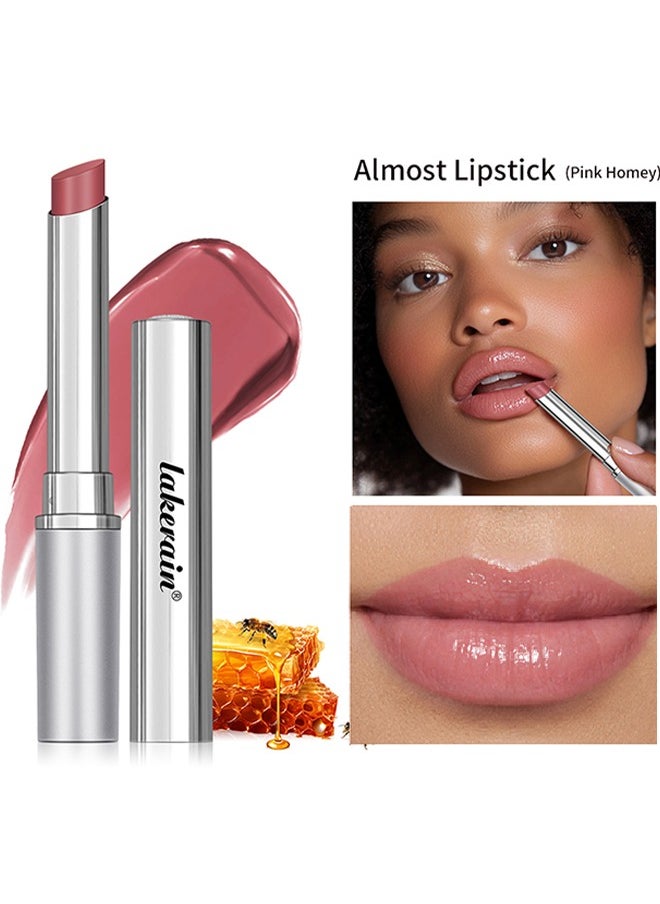 lakerain Pink Honey Lip Stick - Hydrating Natural Glossy Lip Balm ,Moisturizing Lip Tint Makeup Lip Care Balm For Dry Lips Lip tint Nursing,Vitamin E Tinted Cosmetic Lip Stain Make Up  - Image 1