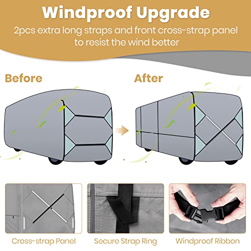 Leader Accessories Windproof Upgraded Class A RV Cover Motorhome Cover Fits 30' - 33' RV Extra Thick 5 Layers Top with Adhesive Repair Patches (W 4 tire Covers) - Image 3