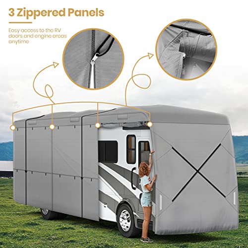 Leader Accessories Windproof Upgraded Class A RV Cover Motorhome Cover Fits 30' - 33' RV Extra Thick 5 Layers Top with Adhesive Repair Patches (W 4 tire Covers) - Image 4