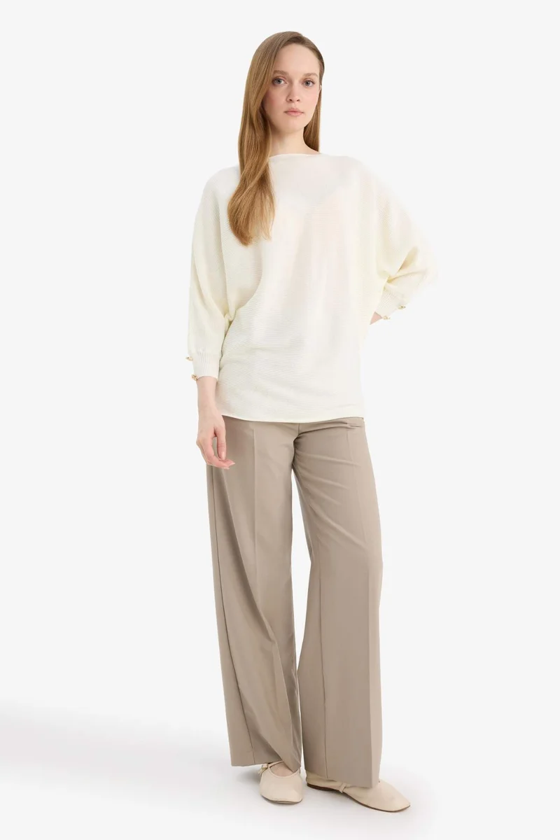 ديفاكتو Boat Neck Knit Pullover