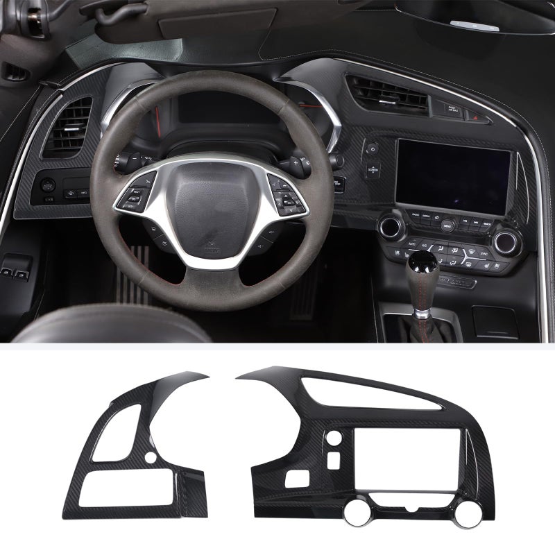 Qiosreui Center Console Dashboard Air Vent Cover for Chevrolet Corvette C7 20142019 Main Drivers Air Vent Outlet Panel Trim Cover Central Control Air Outlet Frame Protector Accessories ABS
