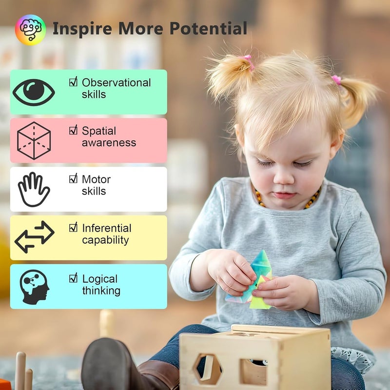 Luckam Magic Cube Sets, Speed Cube Bundle of 2x2 3x3 4x4, Pyramid Jelly Stickerless Magic Cube, Smooth Puzzle Cube Game Toys Gift for Kids Teens Adults - Image 5