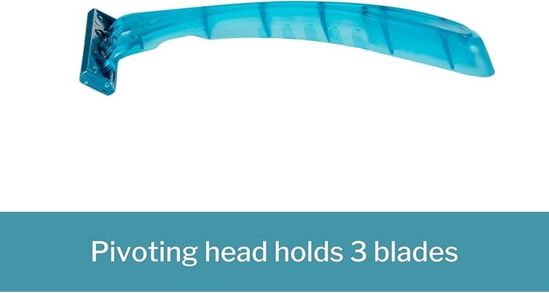 McKesson Disposable Razors, Stainless Steel Triple Blade, Lubricated Strip, Ergonomic Handle, Turquoise, 10 Count, 1 Pack - Image 3