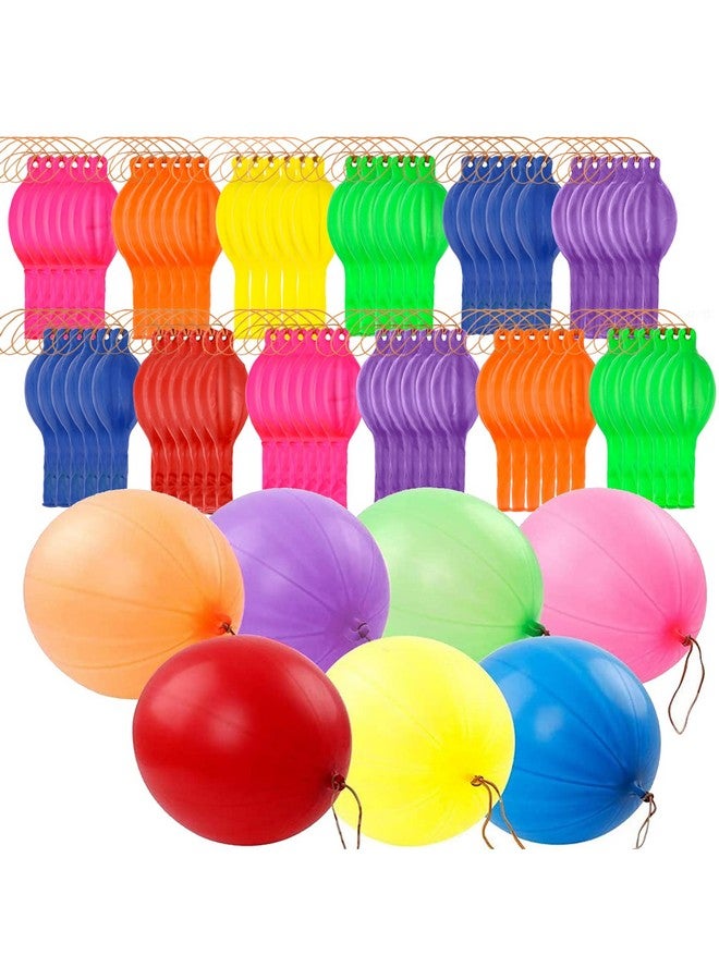 RUBFAC 80 Punch Balloons, Party Favors for Kids, Thickened Heavy Duty Neon Punching Bounce Balloon for Birthday Goodie Bag Stuffers Exciting Outdoor Play Supply - Image 1