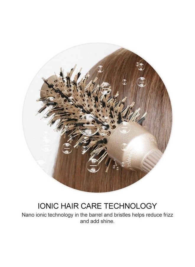 BANGMENG Round Brush With Boar Bristles Nano Thermal Ceramic Ionic Round Barrel Hair Brush | For Extra Shine | Enhance Texture For Straightening Curling & Drying (1.3 Inch Barrel 2.5 Inch With Bristles)  - Image 4