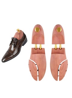 SYOSI Cedar Shoe Tree for Men Women Red Cedar Wooden Shoe Trees with Twin Tubes Wide Heel Women's Adjustable Shoe Tree Split Toe Cedar Boot Tree Adjustable Wood Shoe Tree Crease Protector 2 Packs