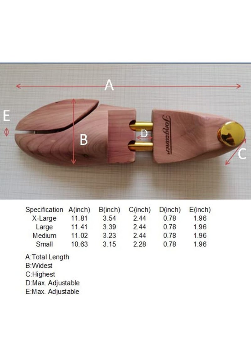 SYOSI - SYOSI Cedar Shoe Tree for Men Women Red Cedar Wooden Shoe Trees with Twin Tubes Wide Heel Women's Adjustable Shoe Tree Split Toe Cedar Boot Tree Adjustable Wood Shoe Tree Crease Protector 2 Packs - Image 1