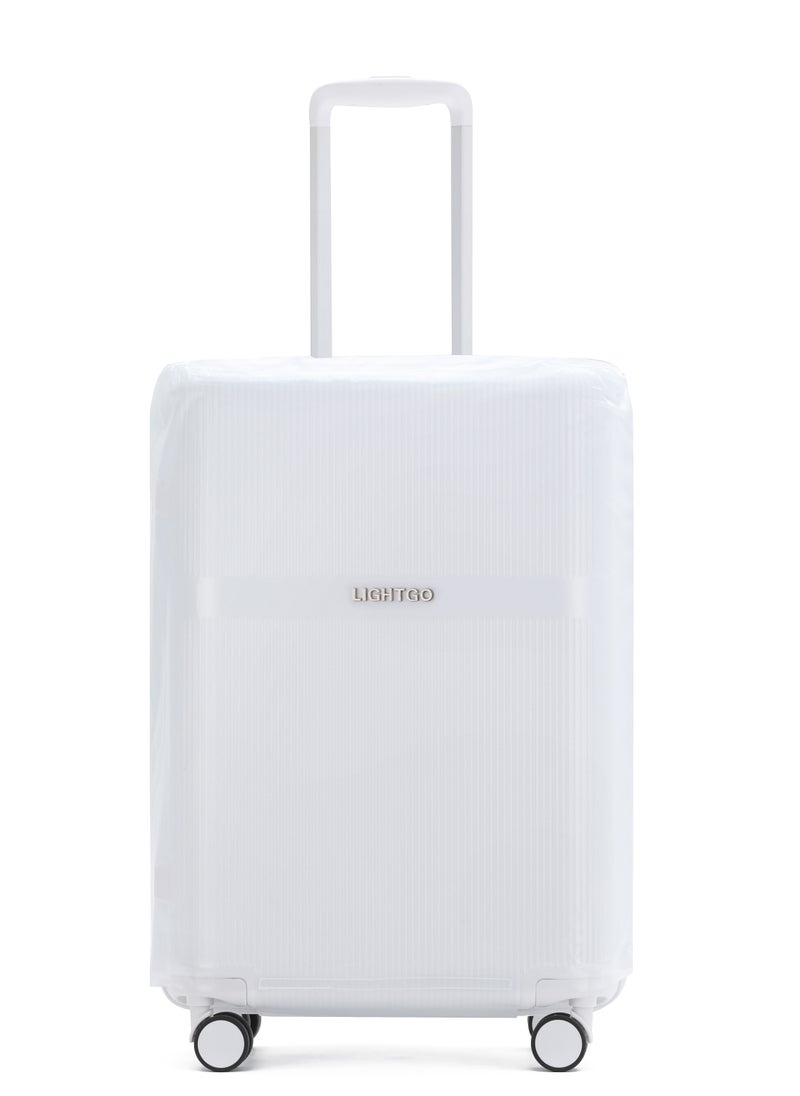 LIGHTGO - LIGHTGO 7624 white color 28" Suitcase large size luggage check in luggage with TSA Lock travel case YKK zipper with power bank pocket 100% PC light weight luggage - Image 1