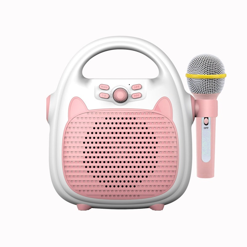 Karaoke Machine Rechargeable Portable Karaoke Speaker with Microphone BT/Memory Card/USB Connectivity Lights for Boys Girls - Image 1
