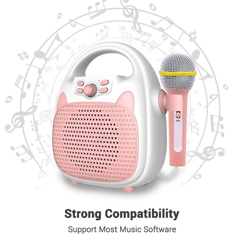 Karaoke Machine Rechargeable Portable Karaoke Speaker with Microphone BT/Memory Card/USB Connectivity Lights for Boys Girls - Image 4