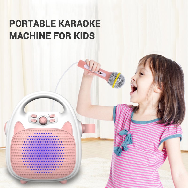 Karaoke Machine Rechargeable Portable Karaoke Speaker with Microphone BT/Memory Card/USB Connectivity Lights for Boys Girls - Image 3