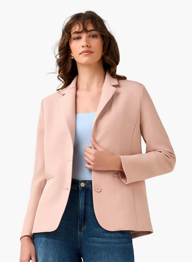 Splash FAV  Regular Fit Twill Blazer with Button Closure for Women | Best Price UAE