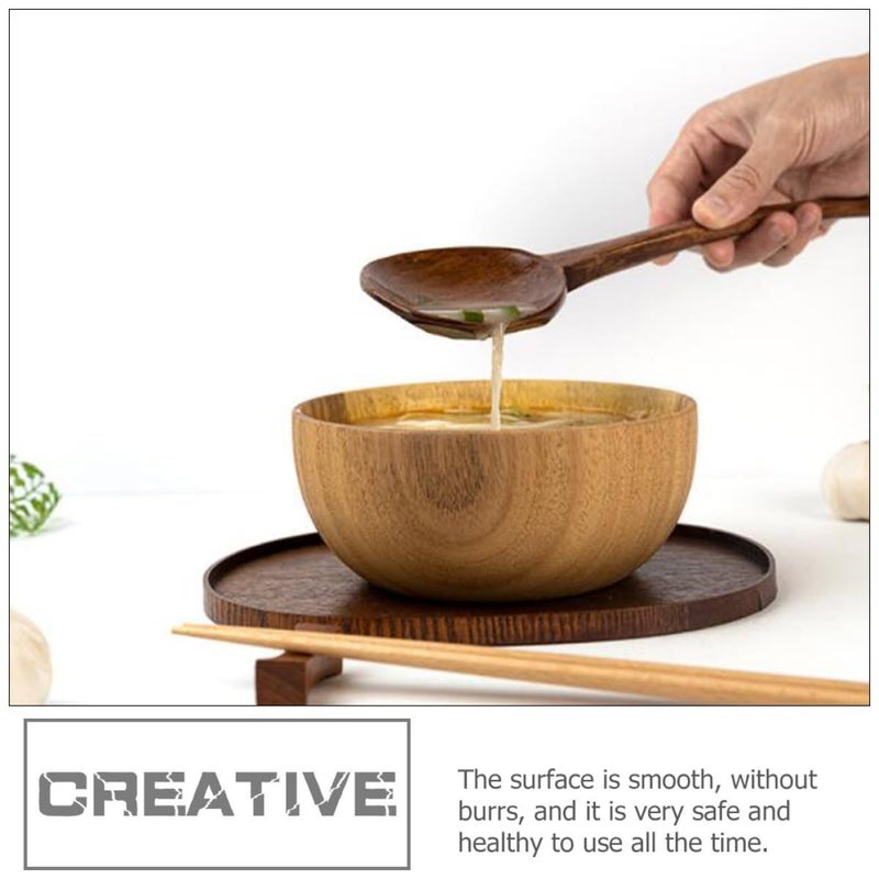 Long Handle Wooden Soup Ladle Portable Kitchen Spoon For Cooking And Serving - Image 3