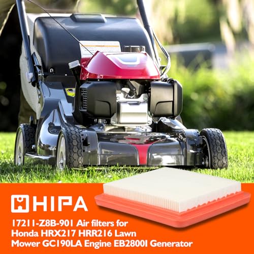 Hipa فلتر هواء HIPA 17211-Z8B-901 لجزازة العشب هوندا HRR2169VKA هارموني II HRR216 HRR216VKA HRR216PKA HRR2169PKA GCV160LAO GCV190LA (عبوة 2)  - Image 2