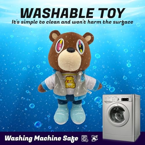 Adenzai Kanye Bear Plush 10 Inch Cute Plush Bear Stuffed Animal Toy Soft and Adorable Gift for Kids Boys Girls Birthdays Easter and Graduation Cute Halloween Plush - Image 5