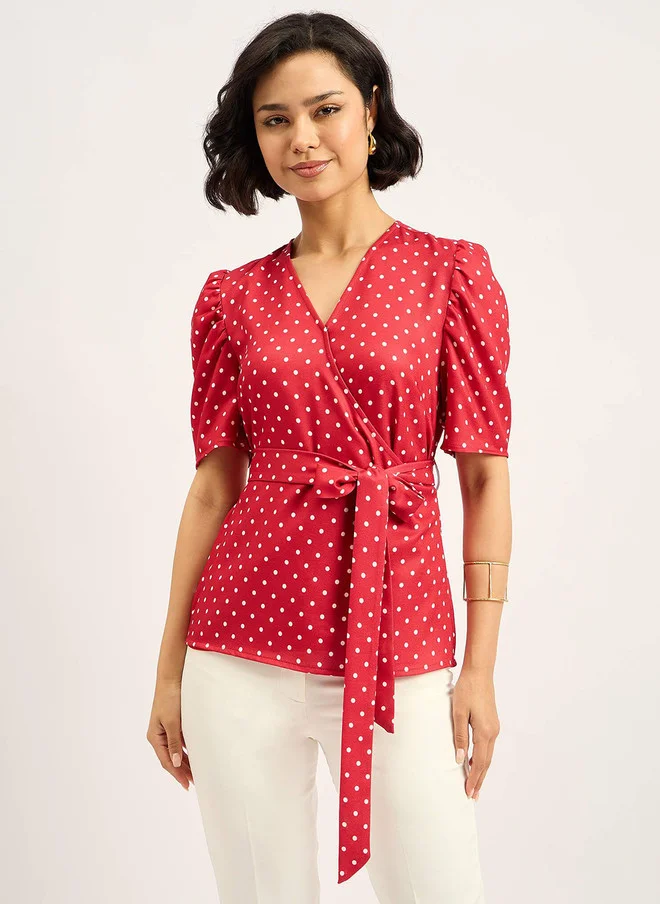 Salt Attire SALT ATTIRE Women Polka Dot Printed Regular Top