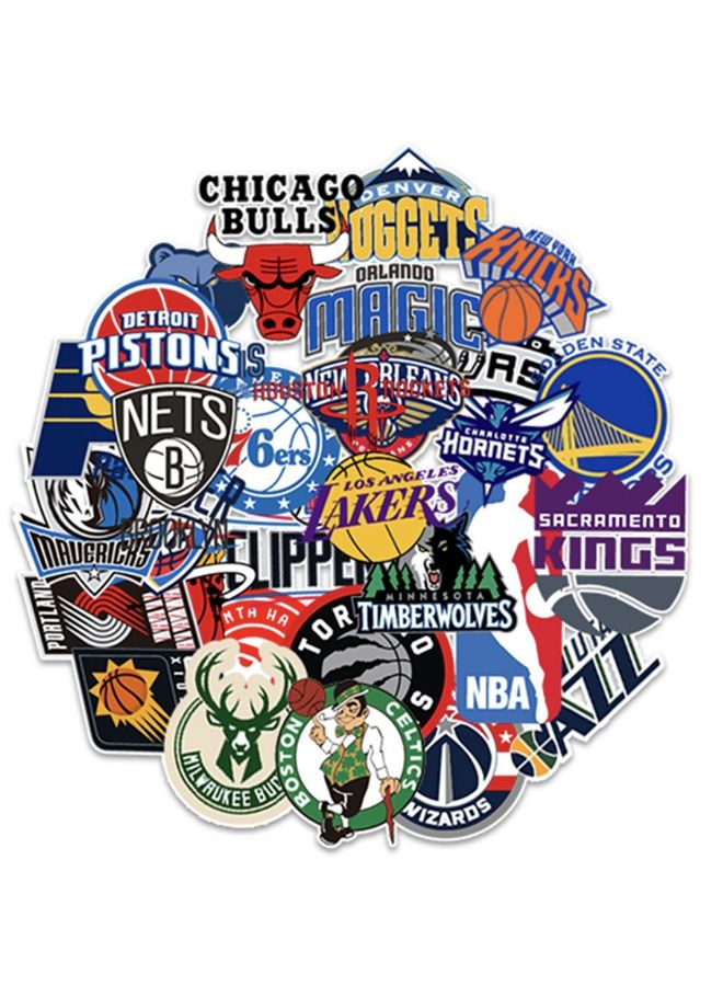 31-Piece NBA Teams Waterproof Doodles Sticker Set - Image 1