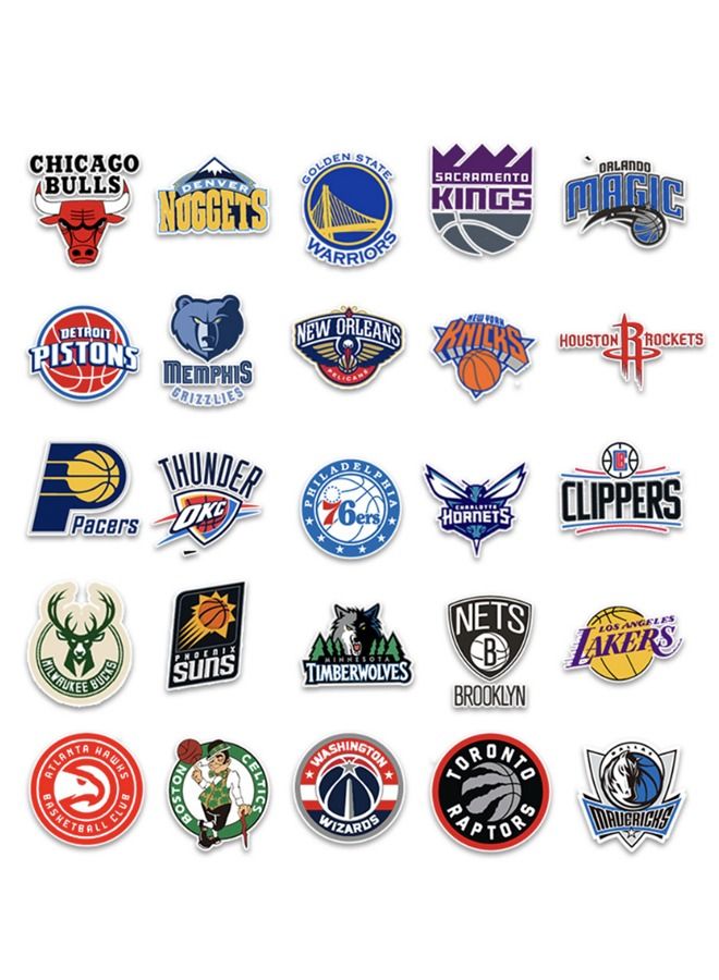 31-Piece NBA Teams Waterproof Doodles Sticker Set - Image 4