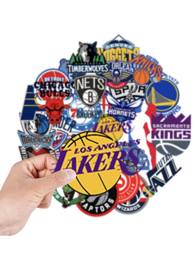 31-Piece NBA Teams Waterproof Doodles Sticker Set - Image 3