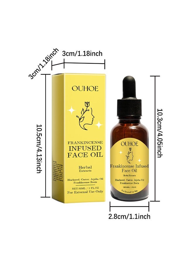 OUHOE - Frankincense Infused Face Oil,Organic Black Seed Castor & Jojoba Oils,Frankincense Resin Oil Essential,Cold Pressed Serum Anti-Aging Wrinkle 30ML - Image 1