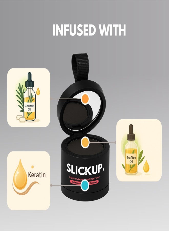 SLICKUP Hairline Shadow Powder for Root Touch Up | Instant Hair Colour Stick for Grey Hair Coverage | Temporary Hair Powder for Thinning Hair, Bald Spots & Hairline | Natural Finish - Image 5