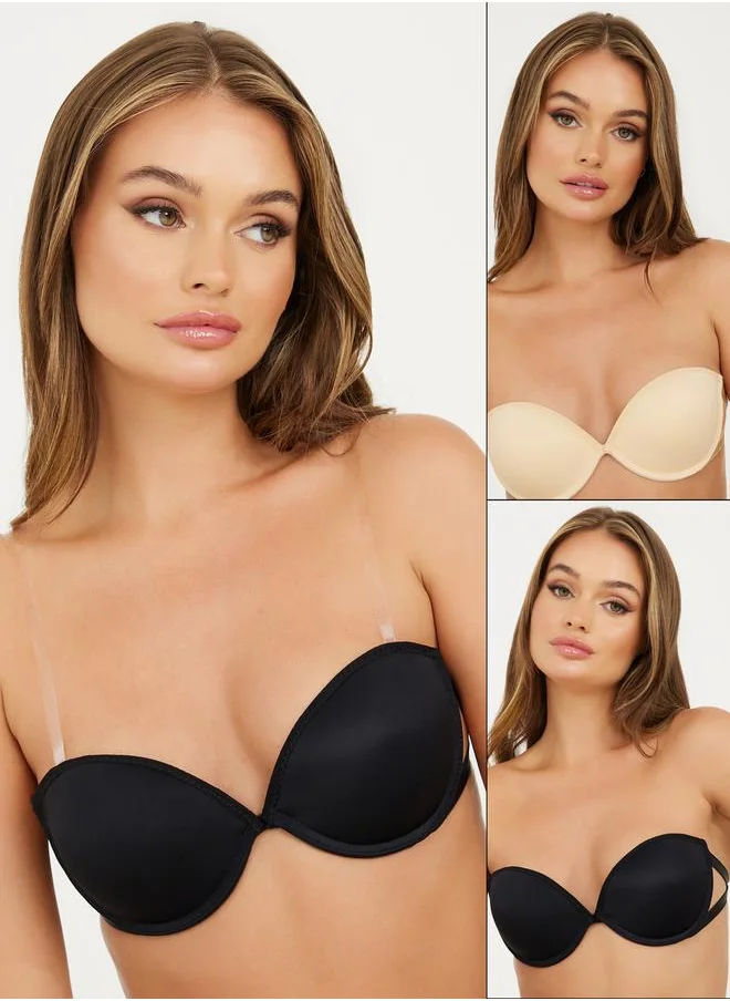 Styli Pack of 2 - Solid Bandeau Padded Bra