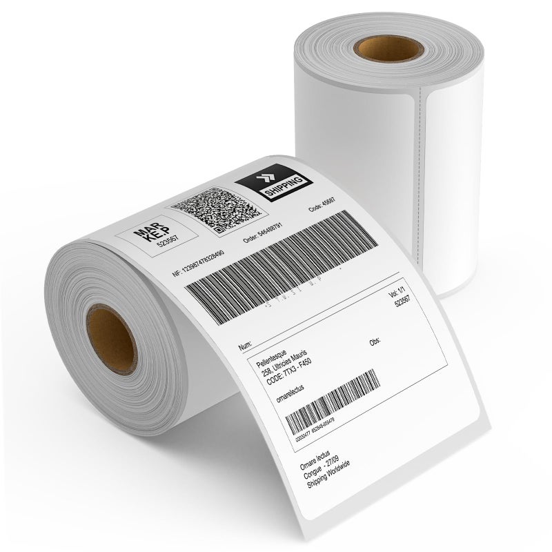 MultiLabel 2 Rolls 4" x 6" Direct Thermal Printer Label, 250 Labels/Roll, Total 500 Thermal Shipping Labels, Strong Adhesive, Commercial Grade, Perforated, Compatible with Most Thermal Printers (NOT for DYMO) - Image 1