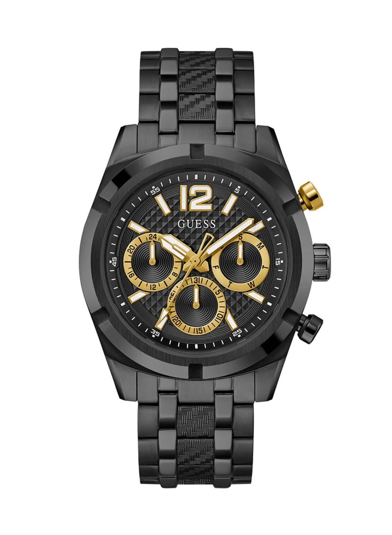 GUESS Men’s Black Multi-Function Stainless Steel Band Watch GW0714G4 - 44mm - Image 1