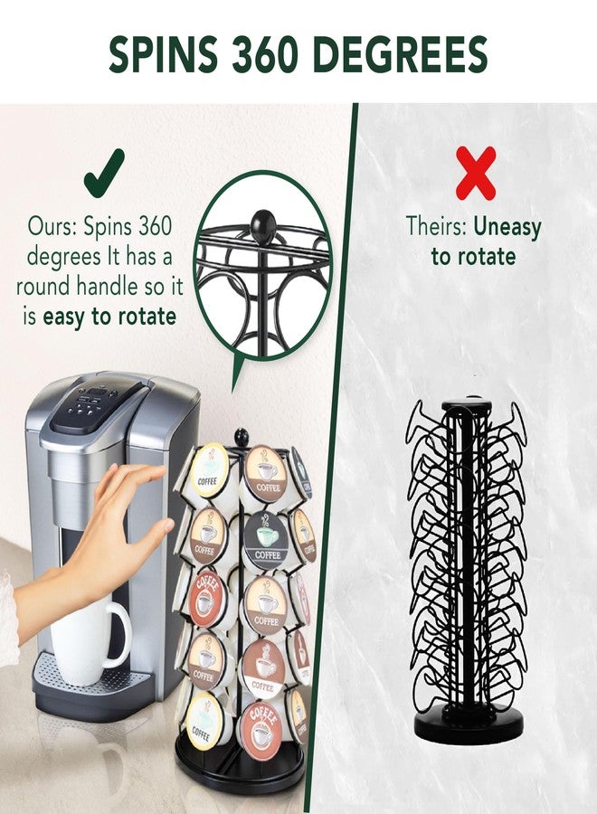 Nifty Solutions Nifty K Cup Holder - Compatible with K-Cups, Coffee Pod Carousel | 35 K Cup Holder, Spins 360-Degrees, Lazy Susan Platform, Modern Black Design, Home or Office Kitchen Counter Organizer - Image 3