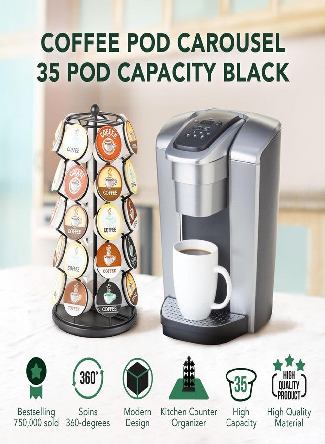 Nifty Solutions Nifty K Cup Holder - Compatible with K-Cups, Coffee Pod Carousel | 35 K Cup Holder, Spins 360-Degrees, Lazy Susan Platform, Modern Black Design, Home or Office Kitchen Counter Organizer - Image 5