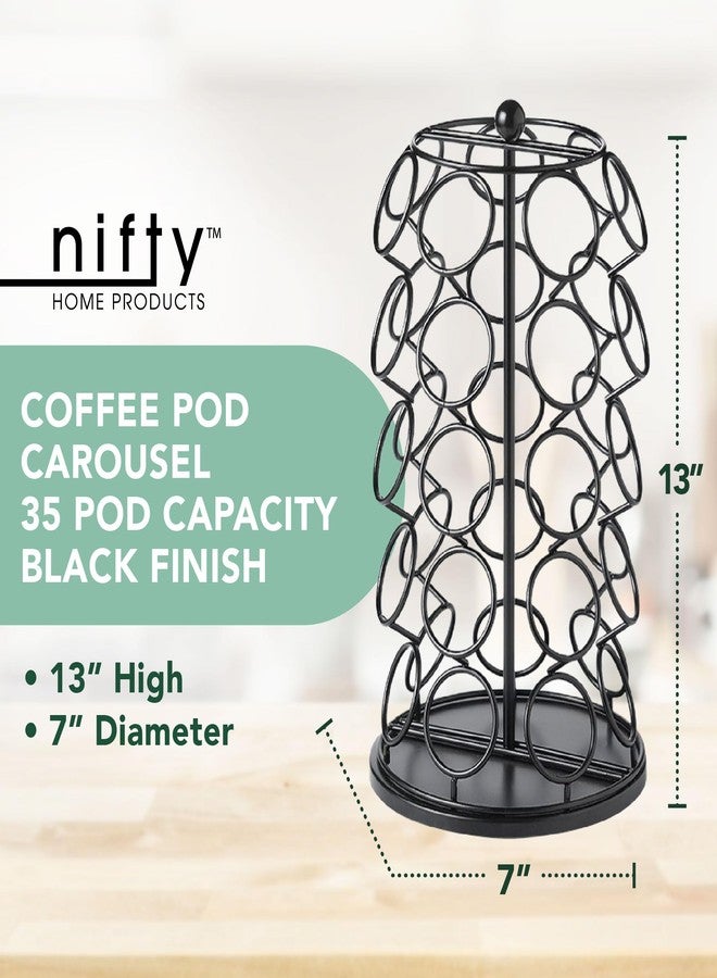 Nifty Solutions Nifty K Cup Holder - Compatible with K-Cups, Coffee Pod Carousel | 35 K Cup Holder, Spins 360-Degrees, Lazy Susan Platform, Modern Black Design, Home or Office Kitchen Counter Organizer - Image 2