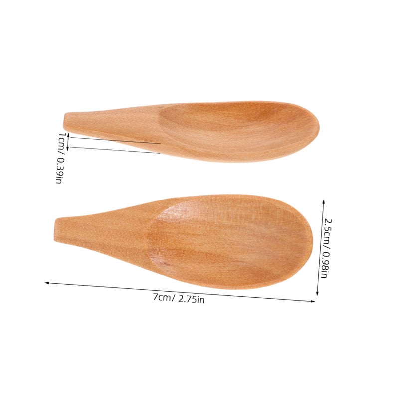 2Pcs Mini Wooden Scoops For Coffee Tea Powder Natural Color - Image 3