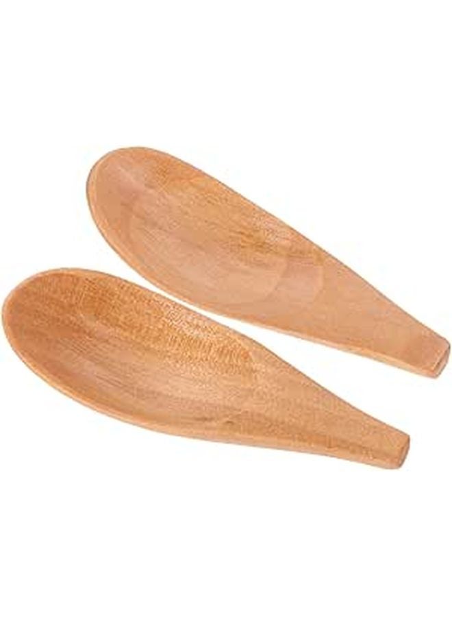 2Pcs Mini Wooden Scoops For Coffee Tea Powder Natural Color - Image 1