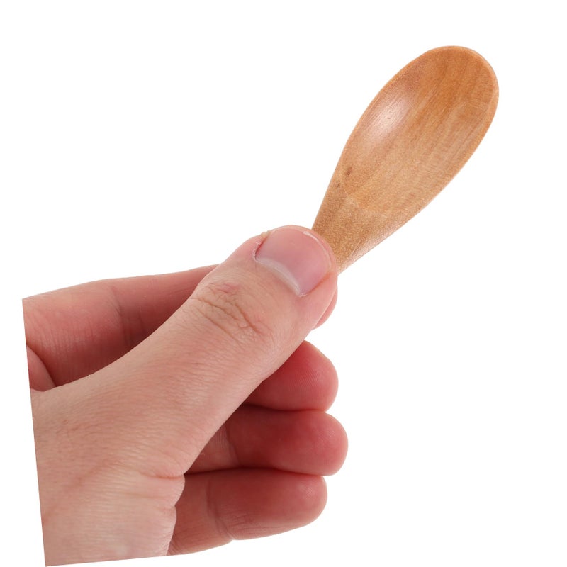 2Pcs Mini Wooden Scoops For Coffee Tea Powder Natural Color - Image 5
