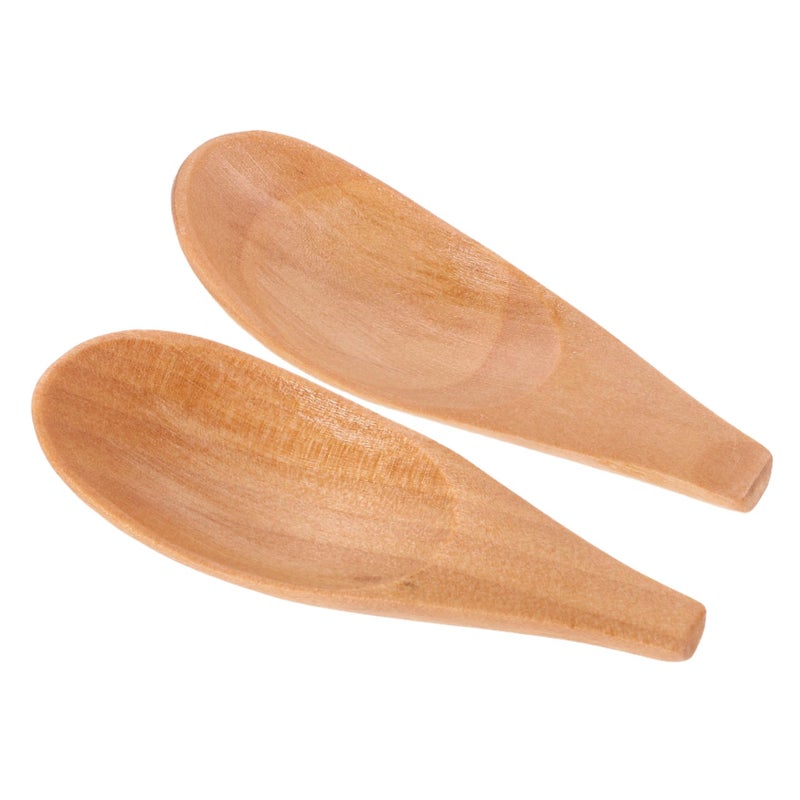 2Pcs Mini Wooden Scoops For Coffee Tea Powder Natural Color - Image 2