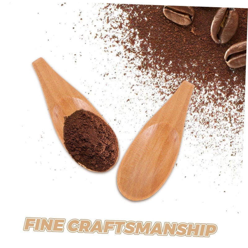 2Pcs Mini Wooden Scoops For Coffee Tea Powder Natural Color - Image 4