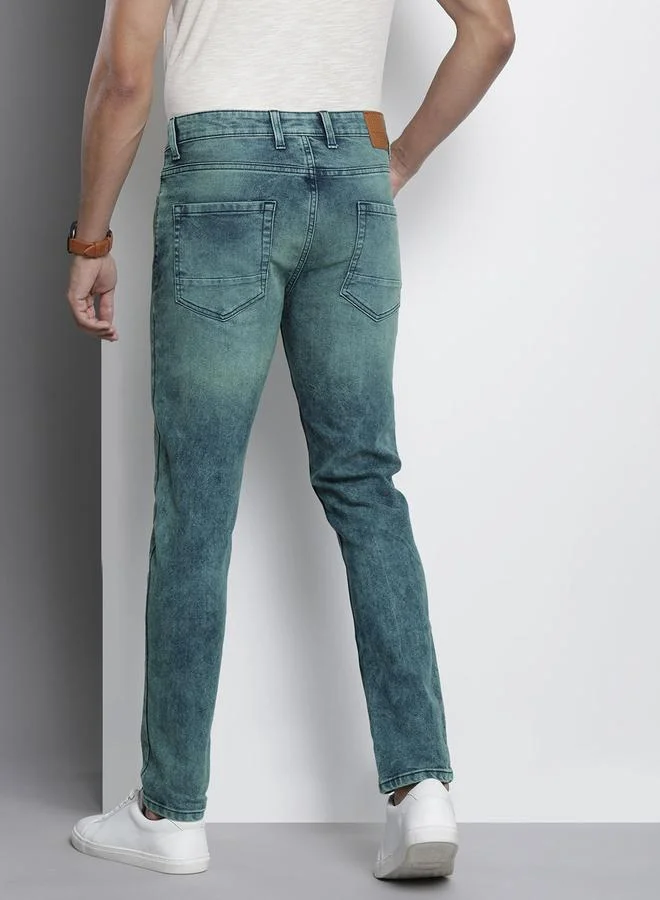 The Indian Garage Co Blue The Indian Garage Co Men Acid Wash Ripped Blue Jeans for Men | Best Price UAE