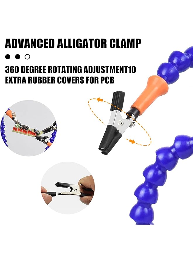 erorex Flexible Helping Hands Soldering Station Third Hand Soldering Tool With Table Clamp Pcb Holder Accessories Non Slip Metal Base And Alligator Clips For Electronics Repair Craft And Diy Projects  - Image 3