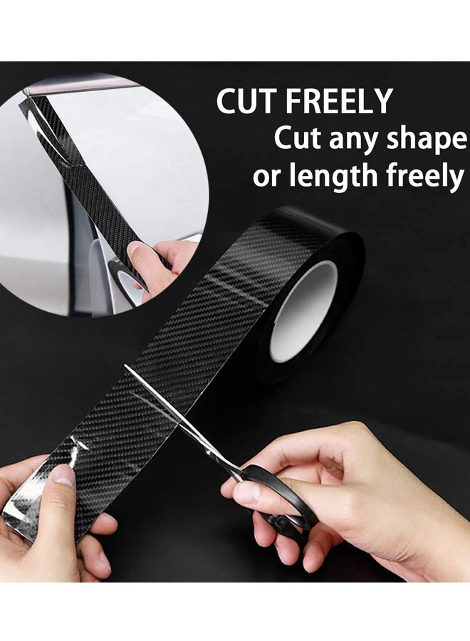 Car Door Edge Guards,5D Carbon Fiber Vinyl Wrap Film, Auto Door Bumper Strips, Universal for Most Cars (1.97In x 32.8Ft) - Image 2