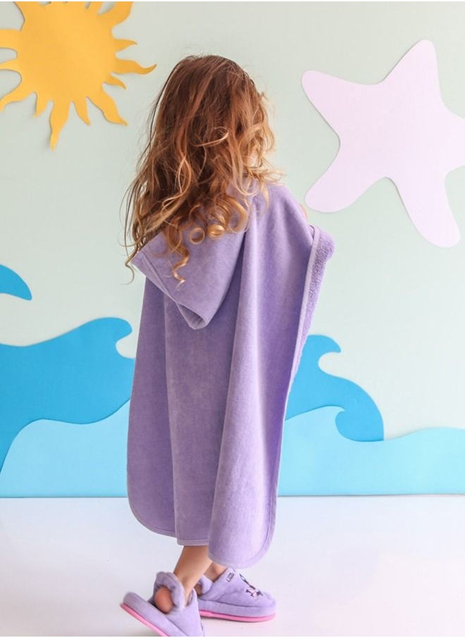 Milk & Moo Kids Poncho And House Slippers Little Mermaid Set  - Image 3
