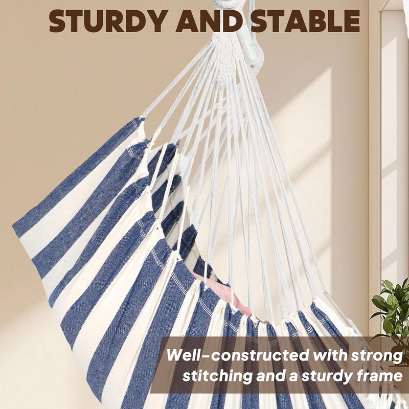 Chihee Hammock Chair Hanging Swing Max 500 Lbs 2 Cushions Included Metal Spreader Bar with Anti-Slip Grooves Portable Hanging Chair Side Pocket Large Macrame Bohemian Chair Indoor Outdoor - Image 5