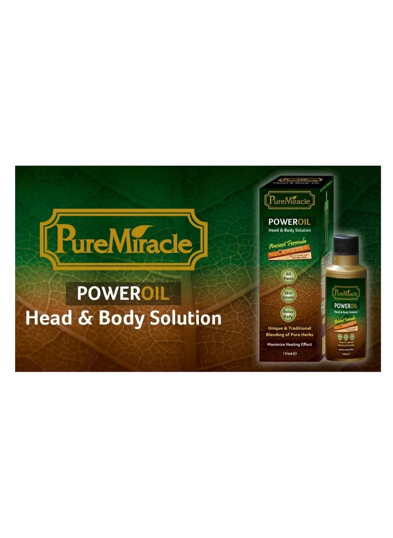 Oil PURE MIRACLE POWER OIL for Head And Body - Natural Therapy Oil Infused With Pure Ayurvedic Herbs  - Image 1