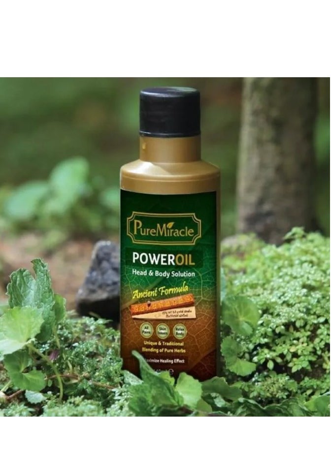 Oil PURE MIRACLE POWER OIL for Head And Body - Natural Therapy Oil Infused With Pure Ayurvedic Herbs  - Image 2