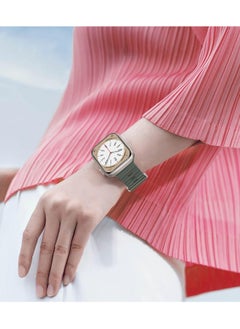 Color Fans Soft Silicone Ocean Sports Strap Compatible Apple Watch 41mm 40mm 38mm for Men Women, Adjustible Watch Band for Apple Watch SE/Series 9/8/7/6/5/4/3/2/1 - Khaki/Gray Green  - Image 4