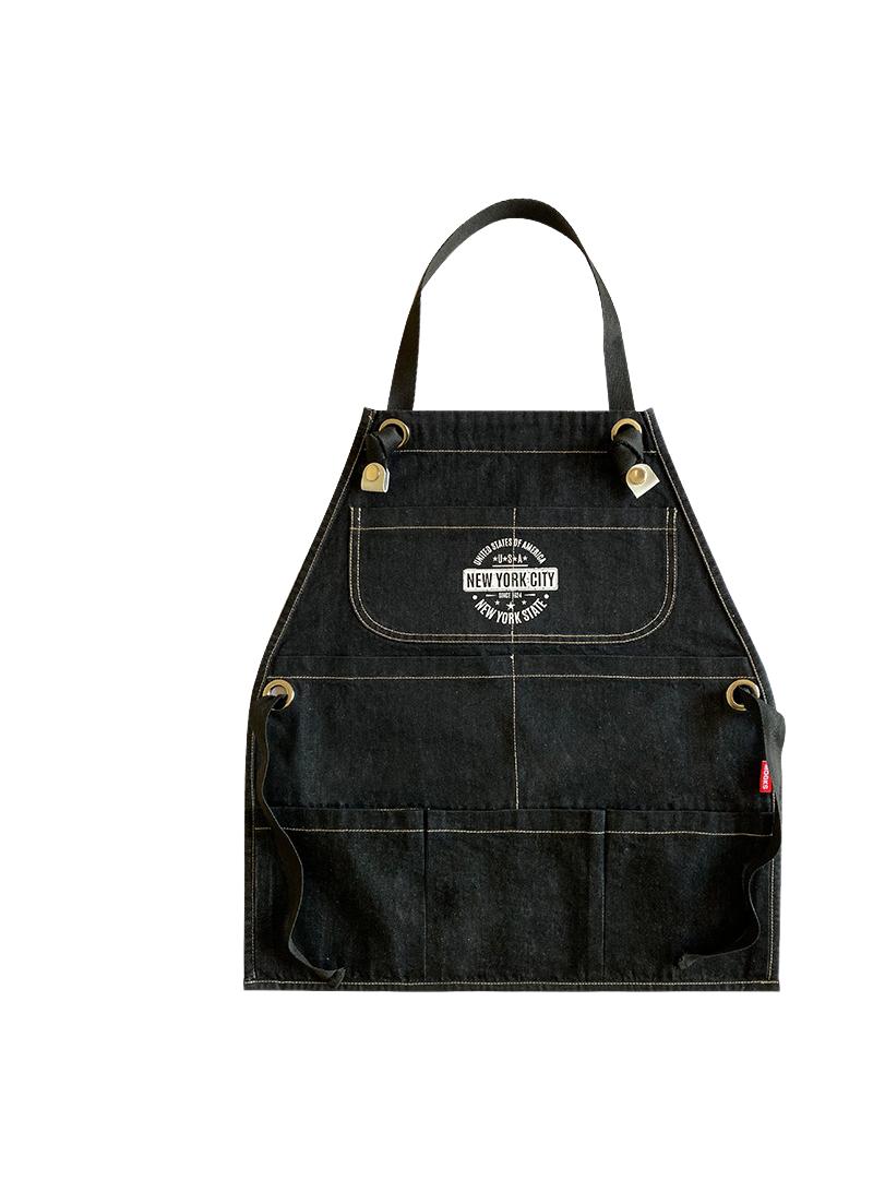 Half length denim apron Western restaurant bakery cake shop waiter with pocket work clothes